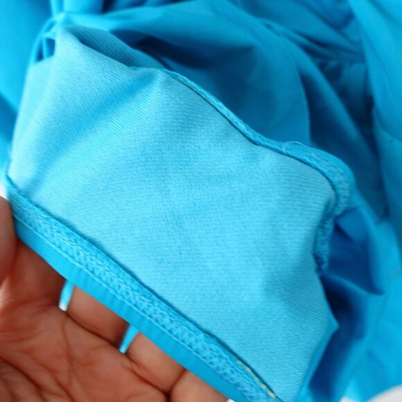 KENNETH COLE Swimsuit Small Skirted One Piece Ruched V Neck Open Back Ruffle‎ - Picture 11 of 13